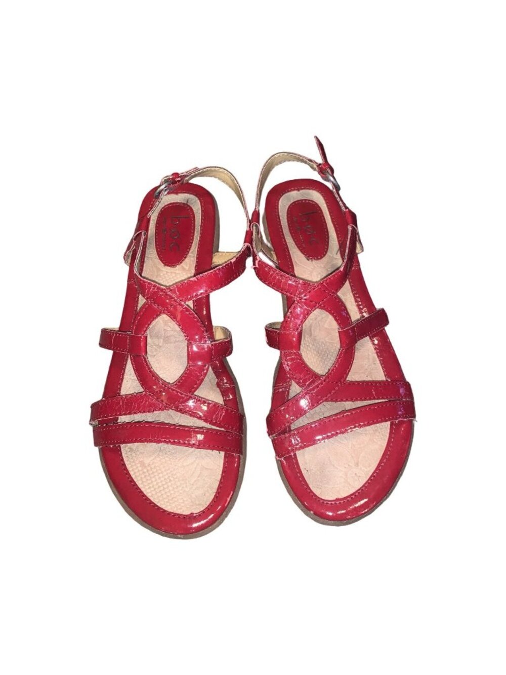 b.o.c. Sandals Women Strappy Vegan Leather Buckle Outdoor Shoes Sz 8 Boho Beach